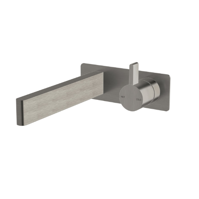 Sussex CALIBRE Wall Basin Mixer Outlet System 200mm - Brushed Gunmetal 