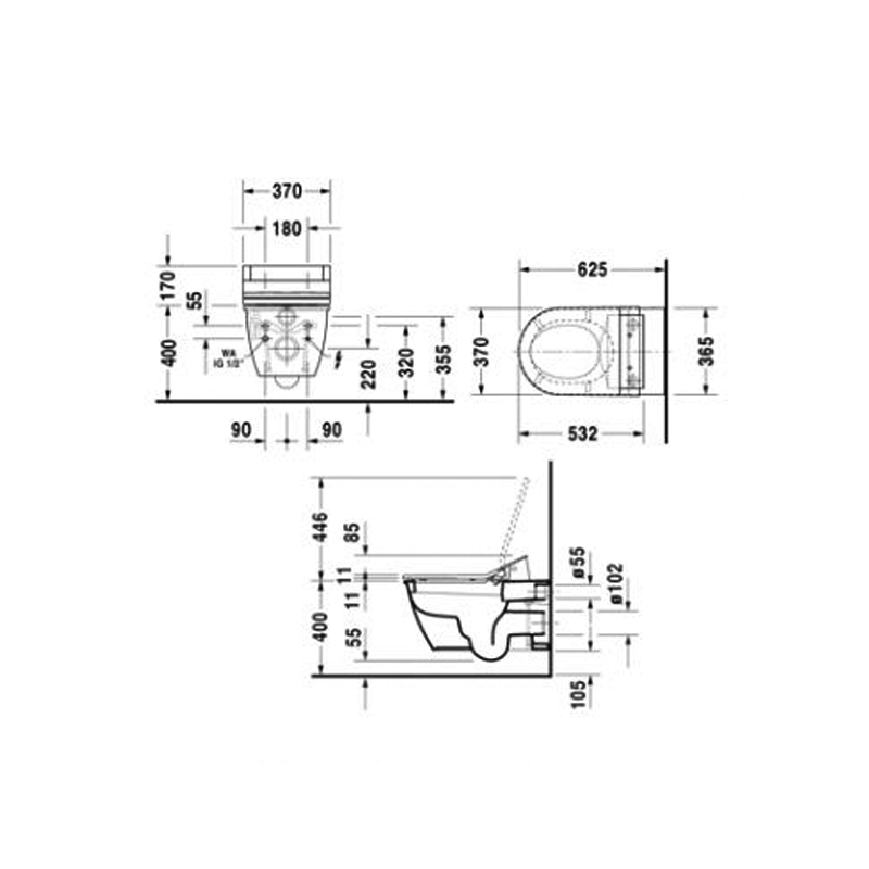 Duravit Darling New SensoWash Slim Wall Mount Kit