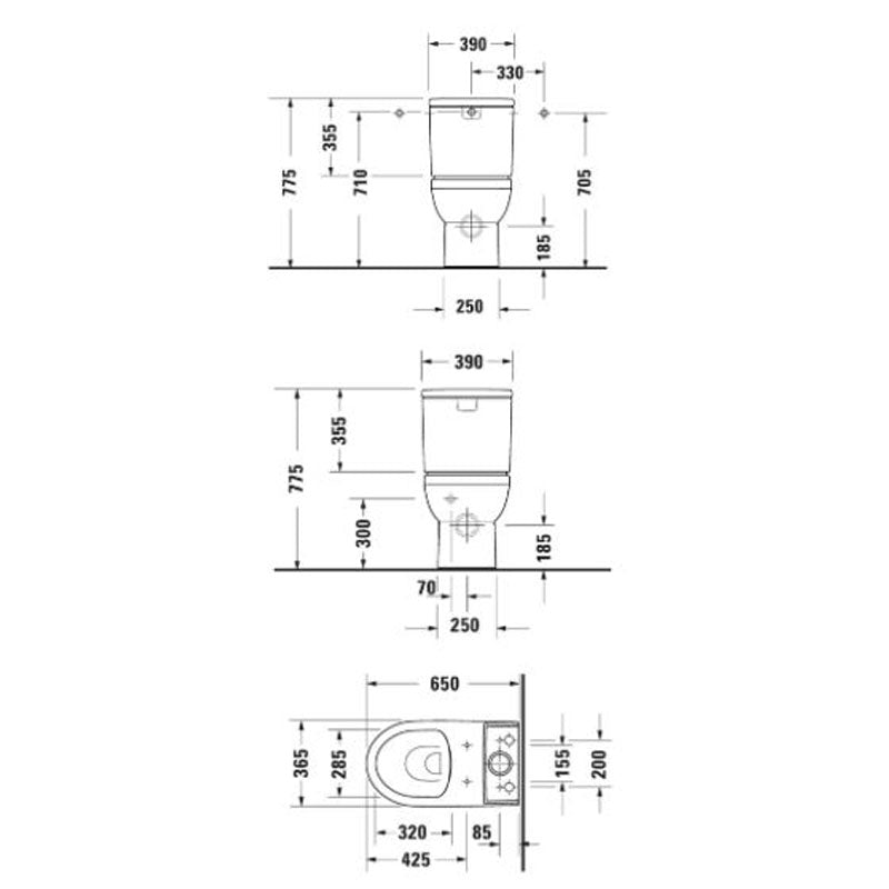 Duravit Durastyle Basic Rimless Back to Wall Suite specifications