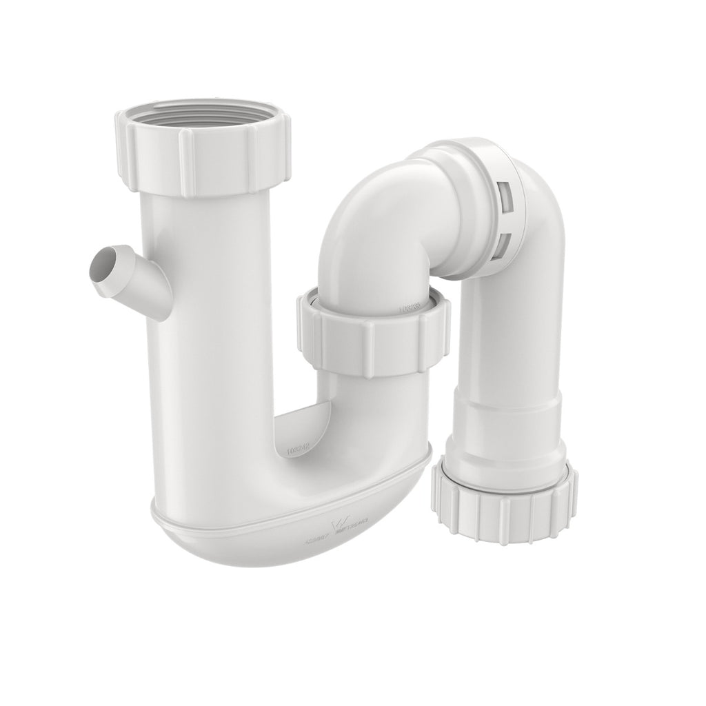 Caroma 50mm White Combination S And P Traps With Dishwasher Connection