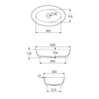 DADOquartz Above Counter Gabriella Basin 520mm Specification