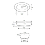 DADOquartz Above Counter Gabriella Basin 520mm Specification