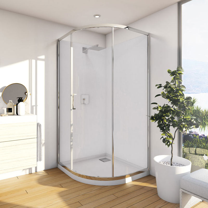 Decina Floriano 1000 Curved Shower System - Rear Waste Lifestyle
