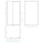 Decina Cascade 900 Square/Semi-Frameless Pivot Shower Screen Specification
