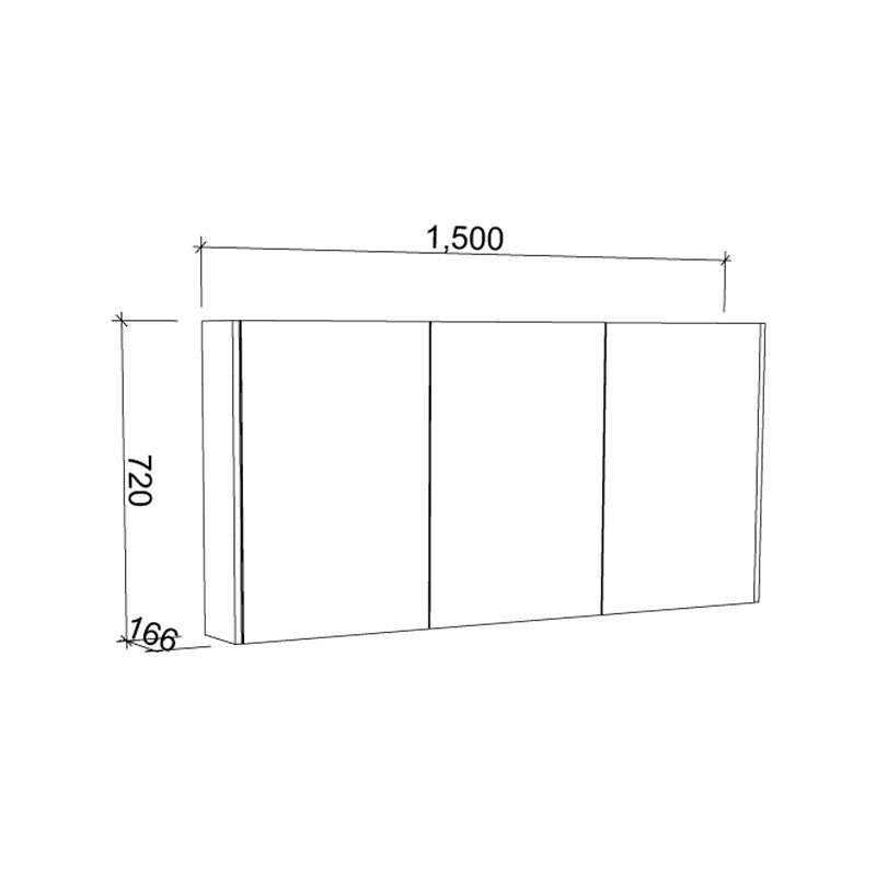 Timberline Denver Shaving Cabinet 1500mm Specification