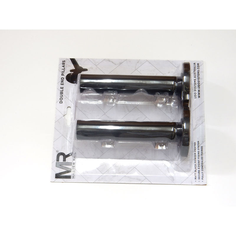 Master Rail Double End Pillars Matt Black (Pair)