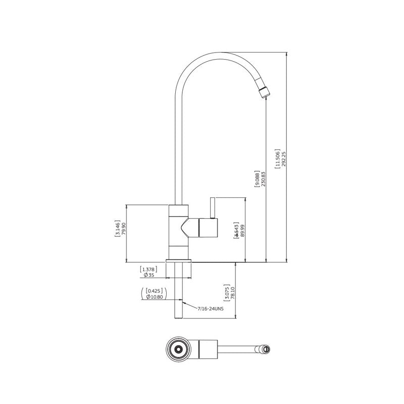 Puretec DFU180 High Loop, 1/4 Turn Tap