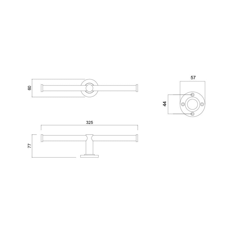 Master Rail Double Toilet Roll Holder Matt Black specifications