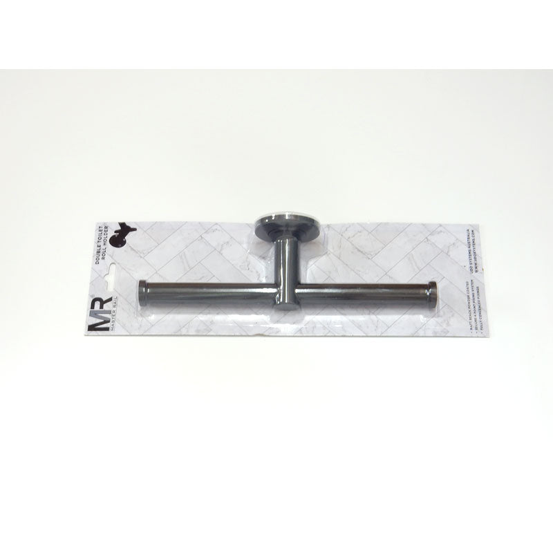 Master Rail Double Toilet Roll Holder Matt Black