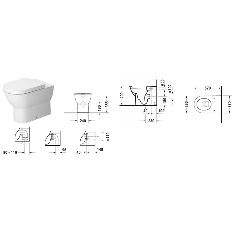 Duravit Darling New Floor Mount Toilet Specifications