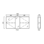 Parisi Evo 1200 Mirror Cabinet- Tabacco Specification