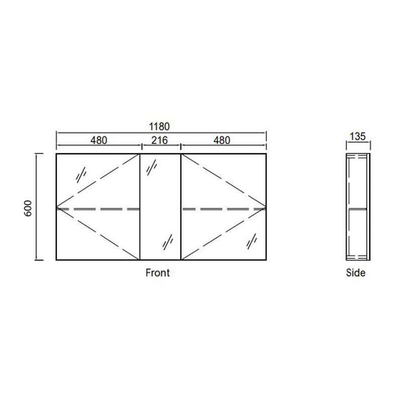 Parisi Evo 1200 Mirror Cabinet- Tabacco Specification