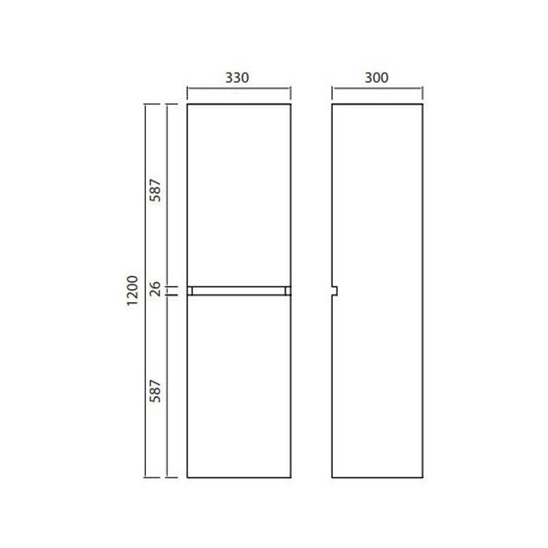 Parisi Evo 330 Side Storage Unit- Tobacco Specification