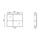 Parisi Evo 800 Mirror Cabinet- Tabacco Specification