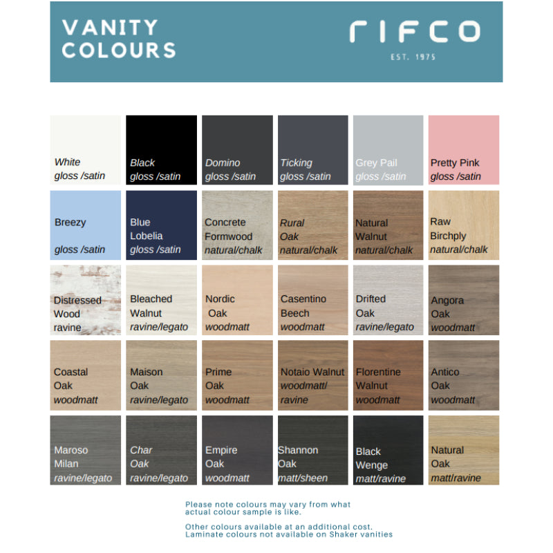 Rifco Eclipse Mirror Cabinet - Vanity Colours