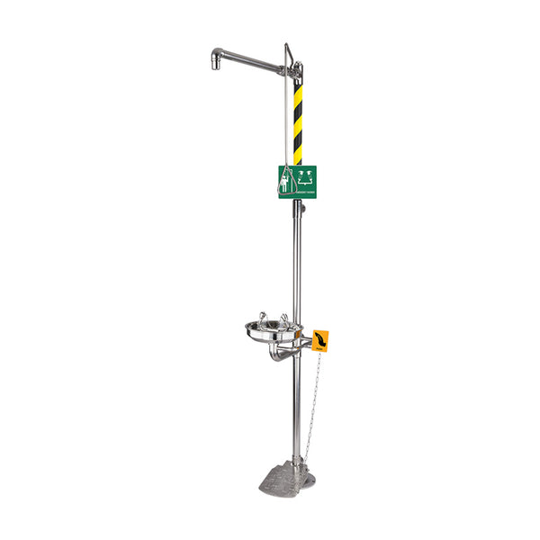Gentec ECOSAFE Floor Mounted Combination Shower with eye face wash & foot pedal