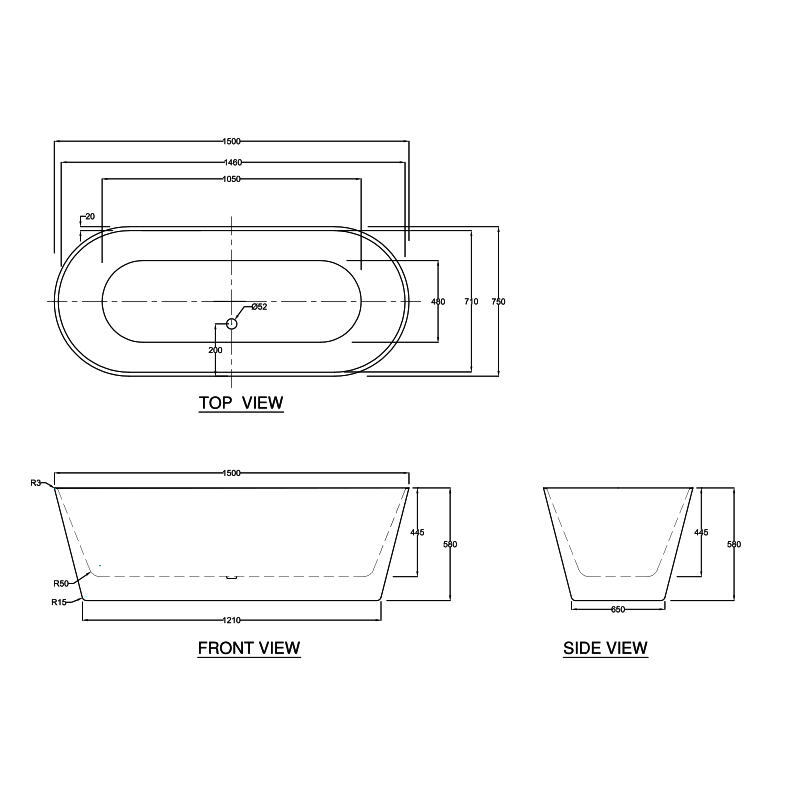 Decina Elinea 1500 Freestanding Bath