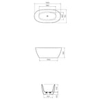 Ellisse 1500 Freestanding Bath LA spec