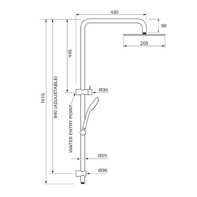 Villeroy & Boch Embrace 200 Shower System Specifications