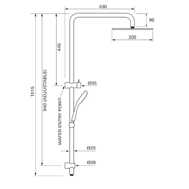 Villeroy & Boch Embrace 300 Square Shower System Spec 
