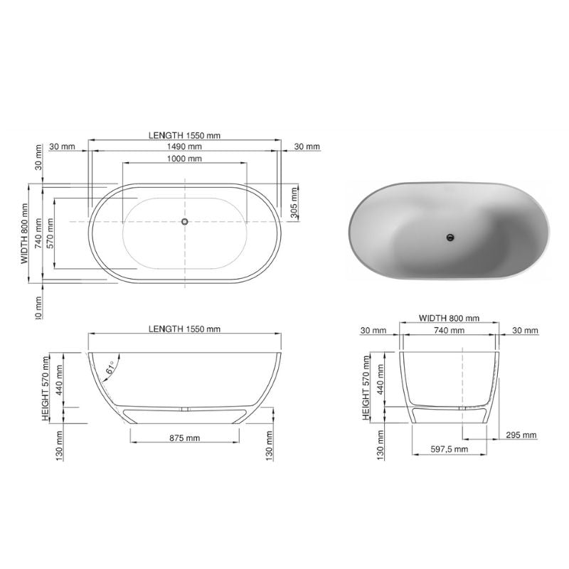 The Dadoquartz Sirene Emily Bath Specification