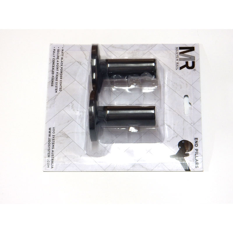 Master Rail End Pillars Matt Black (Pair) - EP-MB
