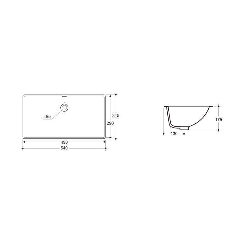 Studio Bagno Enjoy II Undercounter Basin Spec