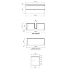 Evo Slim 1000 Wall Mounted Cabinet with Ceramic Top Sand Plus 1TH Specifications