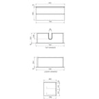 Evo Slim 800 Wall Mounted Cabinet with Ceramic Top Sand Plus 1TH Specifications