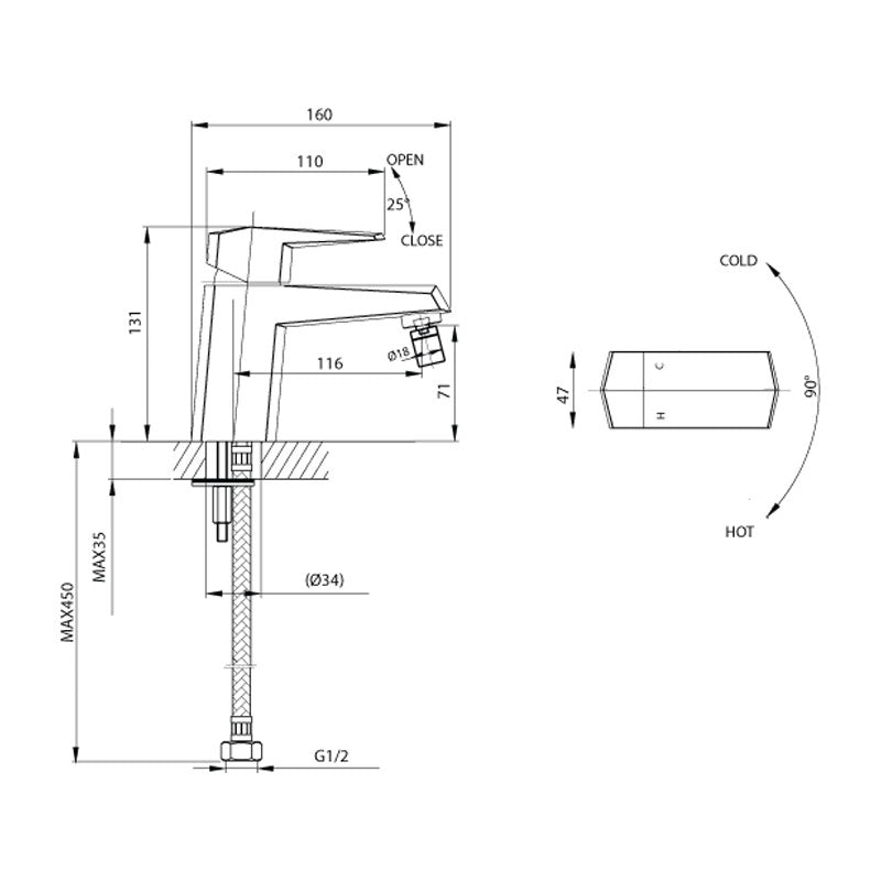 Parisi Exo Bidet Mixer - Chrome