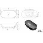 Pietra Bianca Ryese Freestanding Bathtub-1600 x 800 x 530mm | Specifications