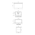 Parisi Forty Five 800 Wall Mounted Cabinet with Ceramic Top - Specification