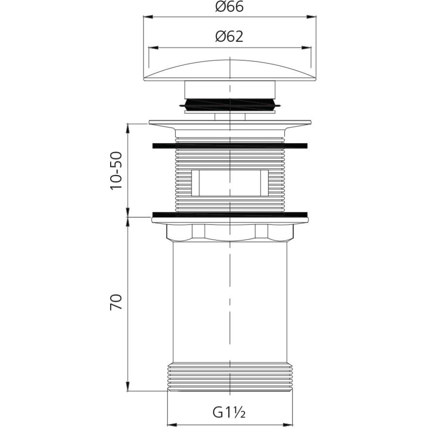 Oliveri Universal Chrome Pop Up Plug and Waste - ACC706-D-CH