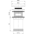 Oliveri Universal Chrome Pop Up Plug and Waste - ACC706-D-CH