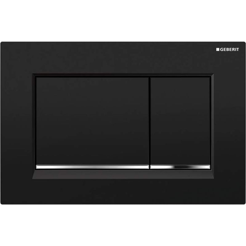 Oliveri Black Concealed Cistern Flush Plate with Square Buttons