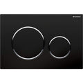Oliveri Black Concealed Cistern Flush Plate with Round Buttons