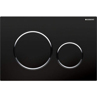 Oliveri Black Concealed Cistern Flush Plate with Round Buttons