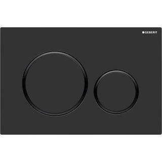 Oliveri Matte Black Concealed Cistern Flush Plate with Round Buttons