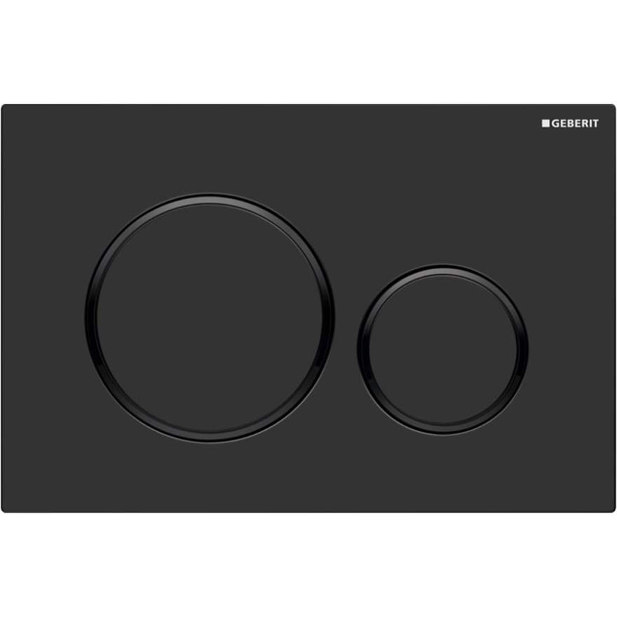 Oliveri Matte Black Concealed Cistern Flush Plate with Round Buttons