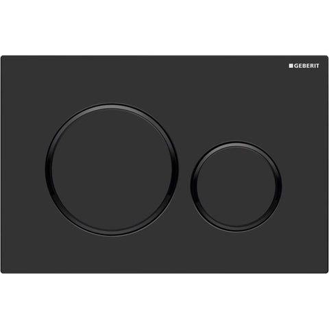 Geberit Matte Black Concealed Cistern Flush Plate with Round Buttons
