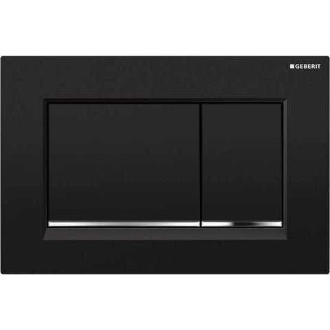 Geberit Black Cistern Flush Plate with Square Buttons 115.883.KM.1