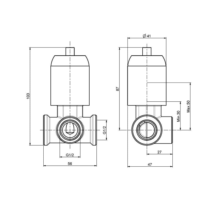 FIMA Bodies for Wall Mixers Small Back plate Specification