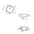Parisi Twinset 425 Semi Recessed Basin 425x425x160mm- White Specification
