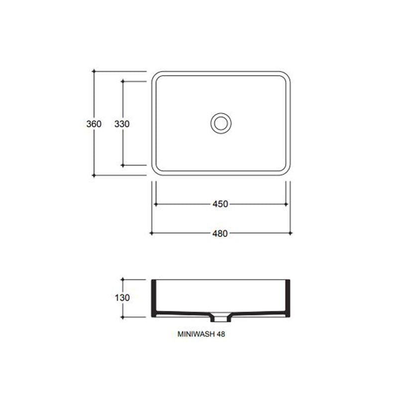 Parisi Miniwash 48 Wall Basin Specification