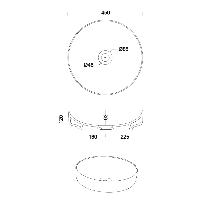 Studio Bagno Form 45 Circle Bench Basin