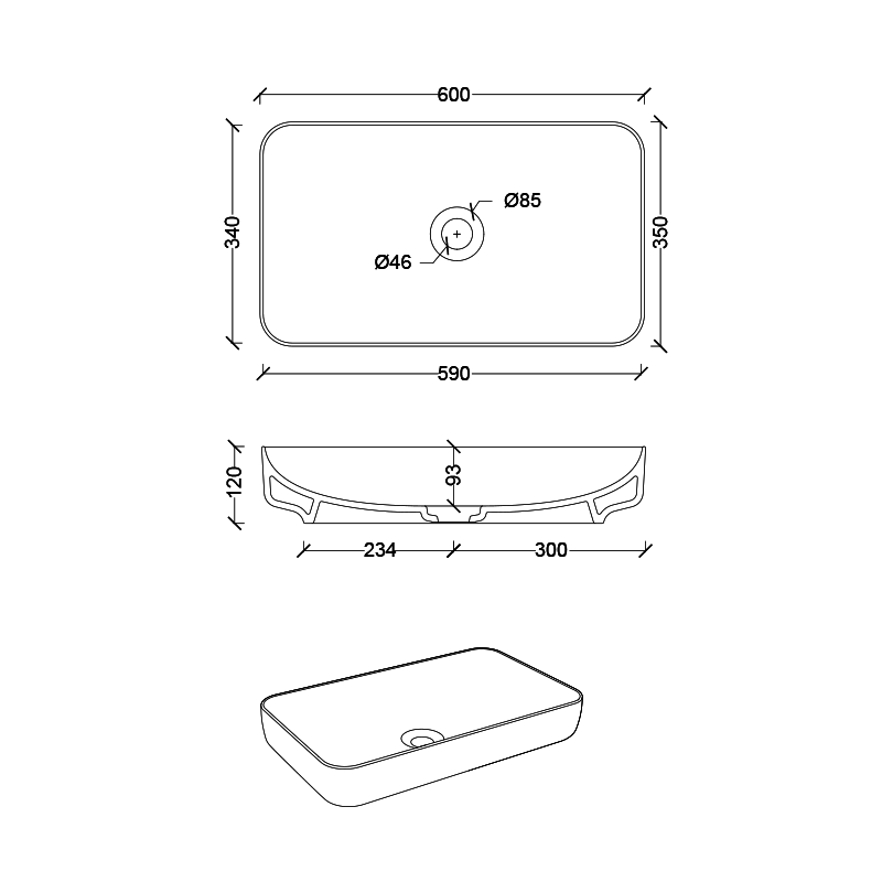 Studio Bagno Form Rectangle Bench Basin