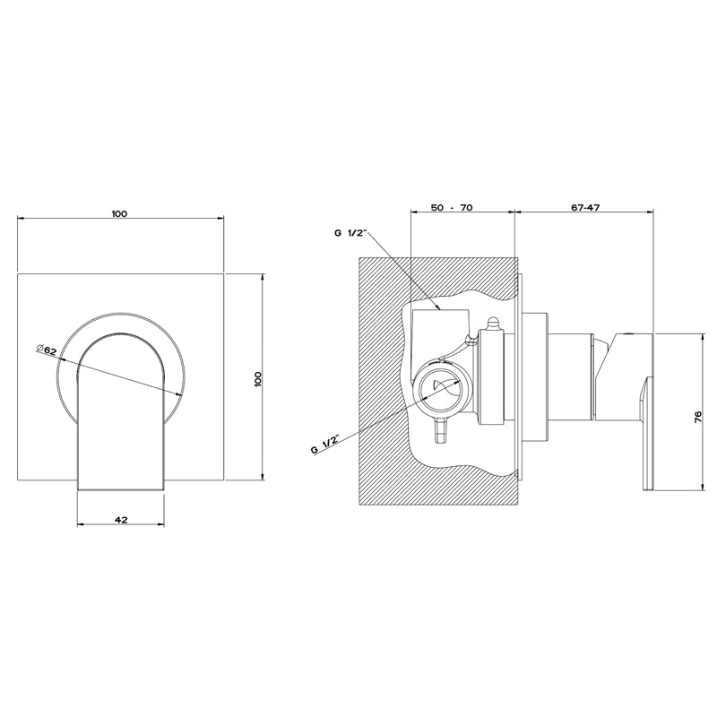 Gessi Emporio Via Manzoni Built in Mixer Specification