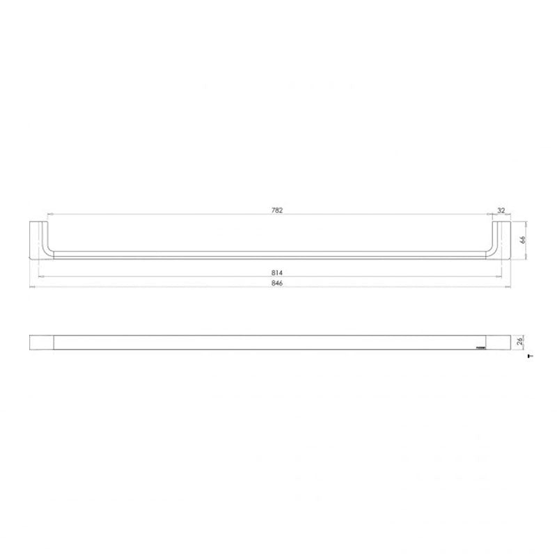 Phoenix Gloss Single Towel Rail 800mm - Chrome Specification