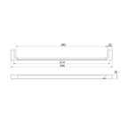 Phoenix Gloss Single Towel Rail 600mm - Brushed Nickel