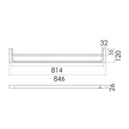 Phoenix GLOSS DOUBLE TOWEL RAIL 800MM Specification